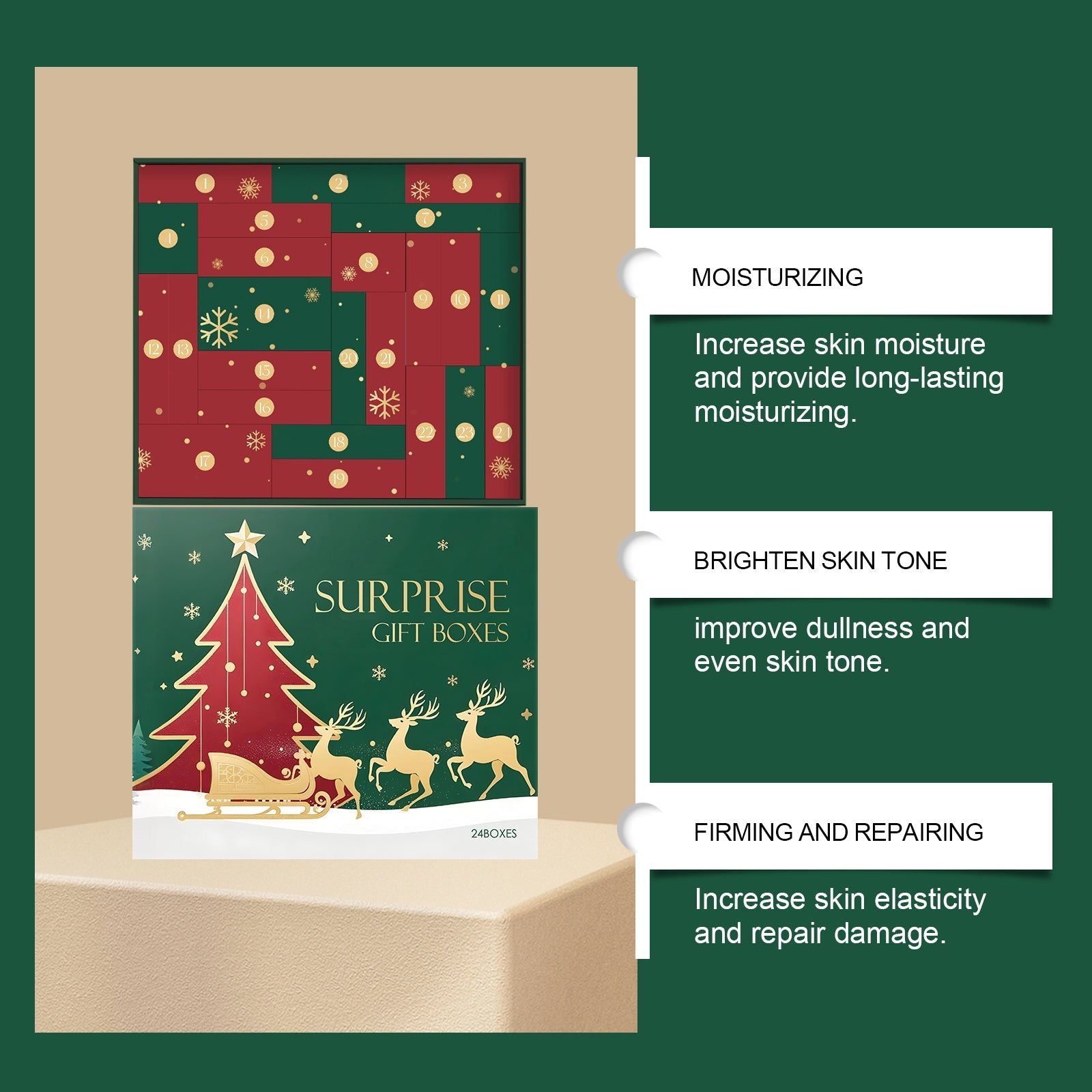 Christmas Beauty Surprise Blind Box, Skincare Gift Set, Moisturizing, Refreshing, Trendy, Gift Idea ,1 set