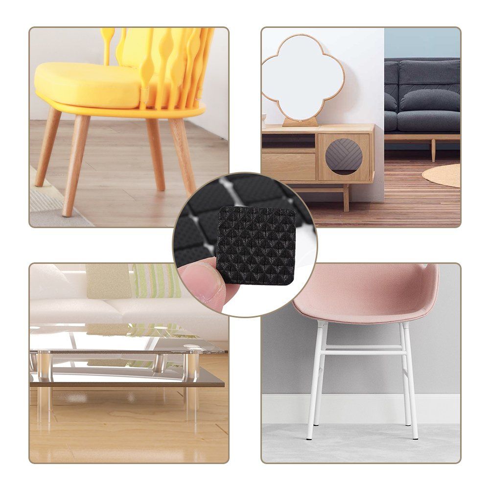 Non-slip Self-adhesive Rubber Feet Pads Black Funiture Chair Pads Protector Floor Protectors