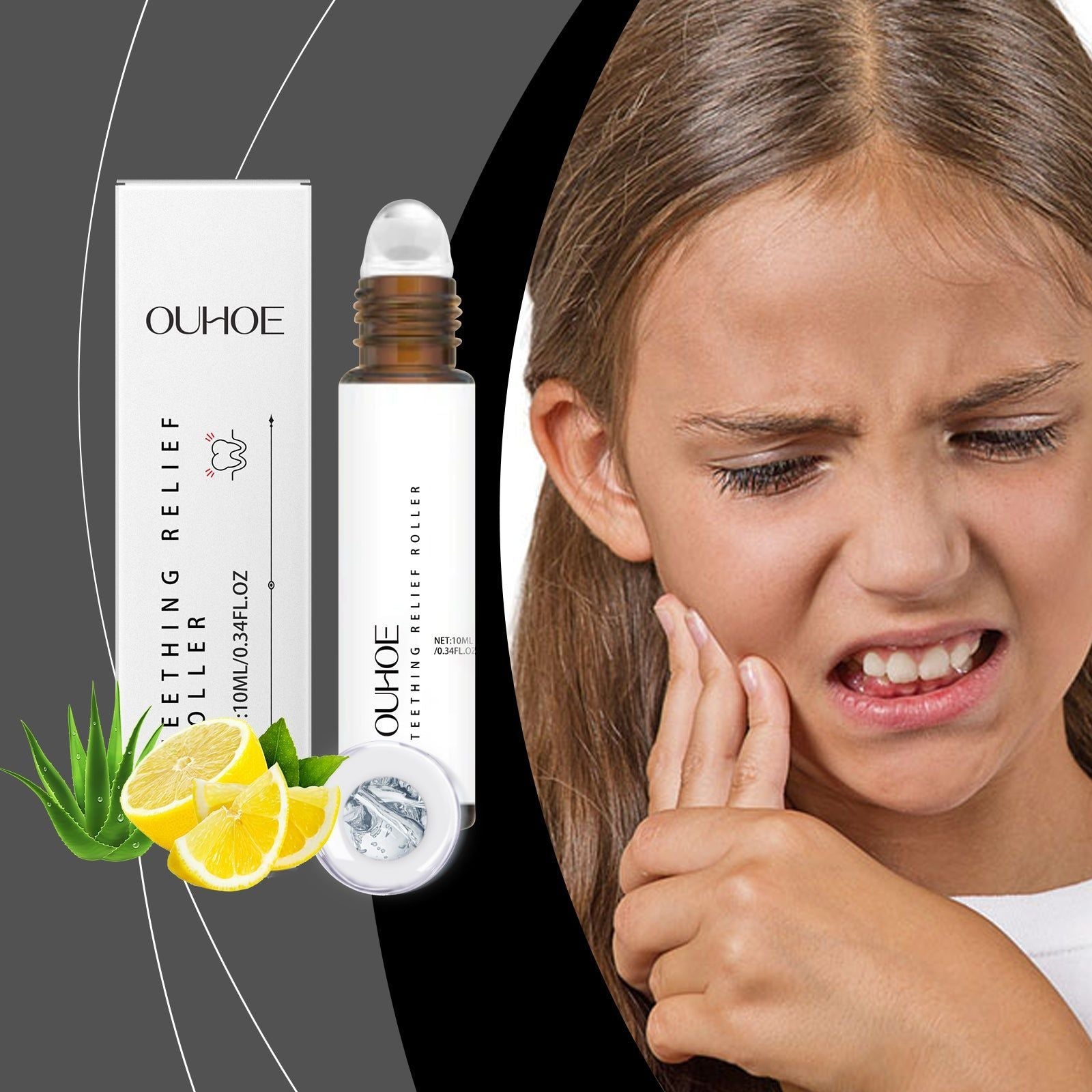 Gentle Dental Care Roller, Teething Relief, Soothing, Natural Ingredients, Child Friendly ,10ml/box