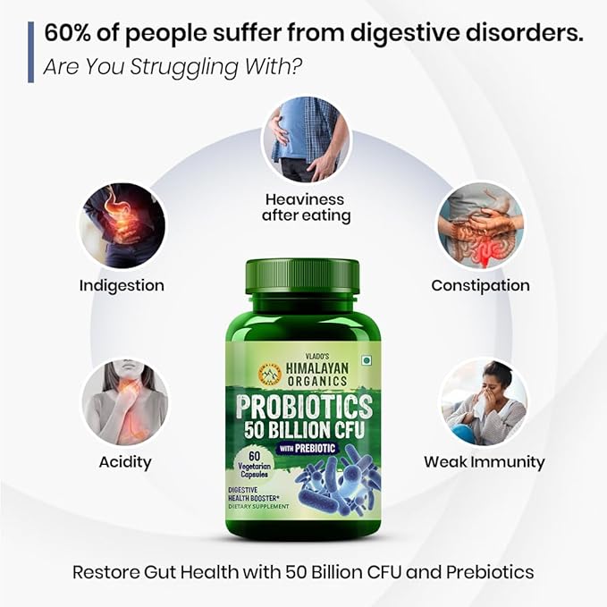 Himalayan Organics Probiotics 50 Billion CFU with Prebiotic 60 Tablets