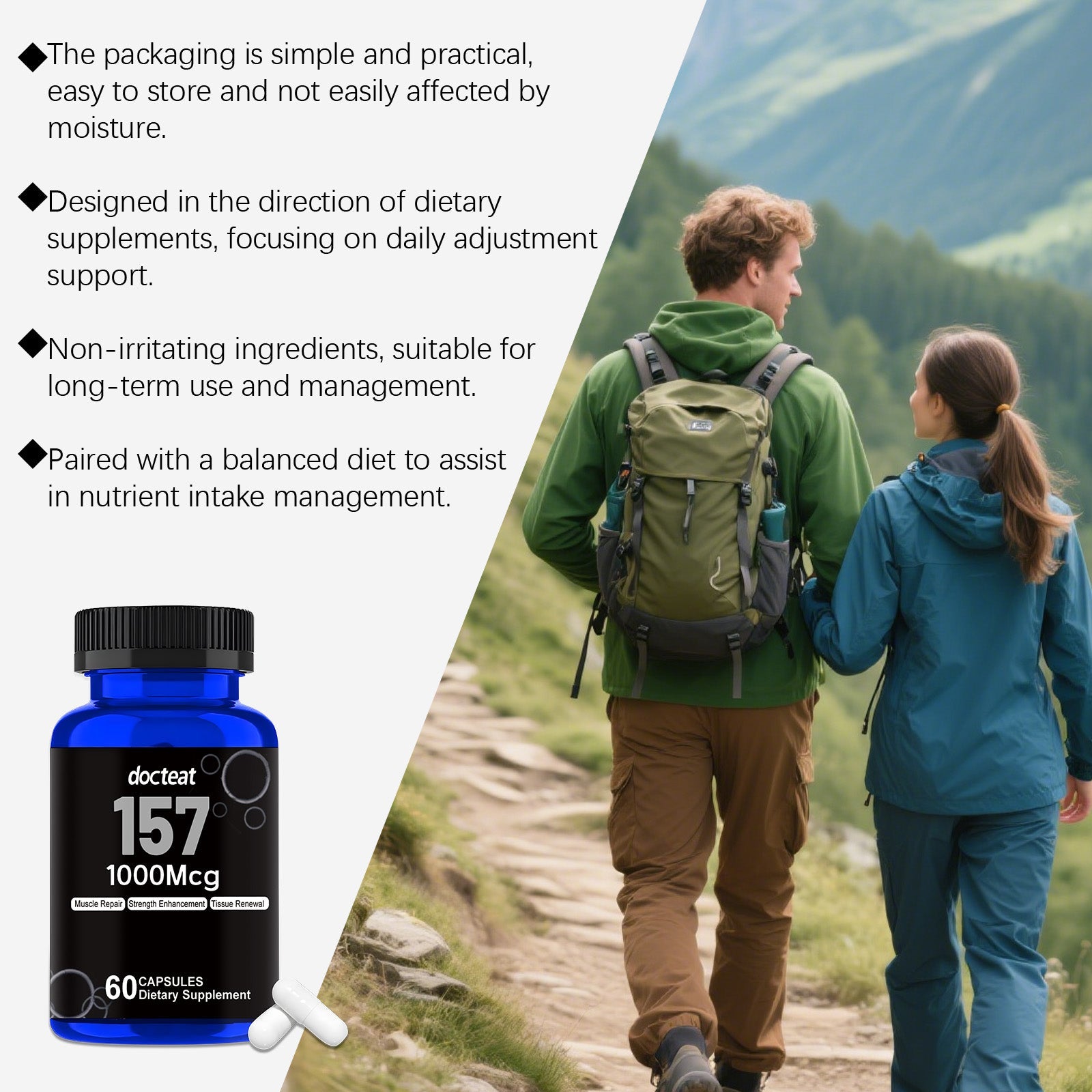 Boost Your Body Care with BPC-157 Capsules, Enhance Muscle Recovery & Vitality ,60 capsules