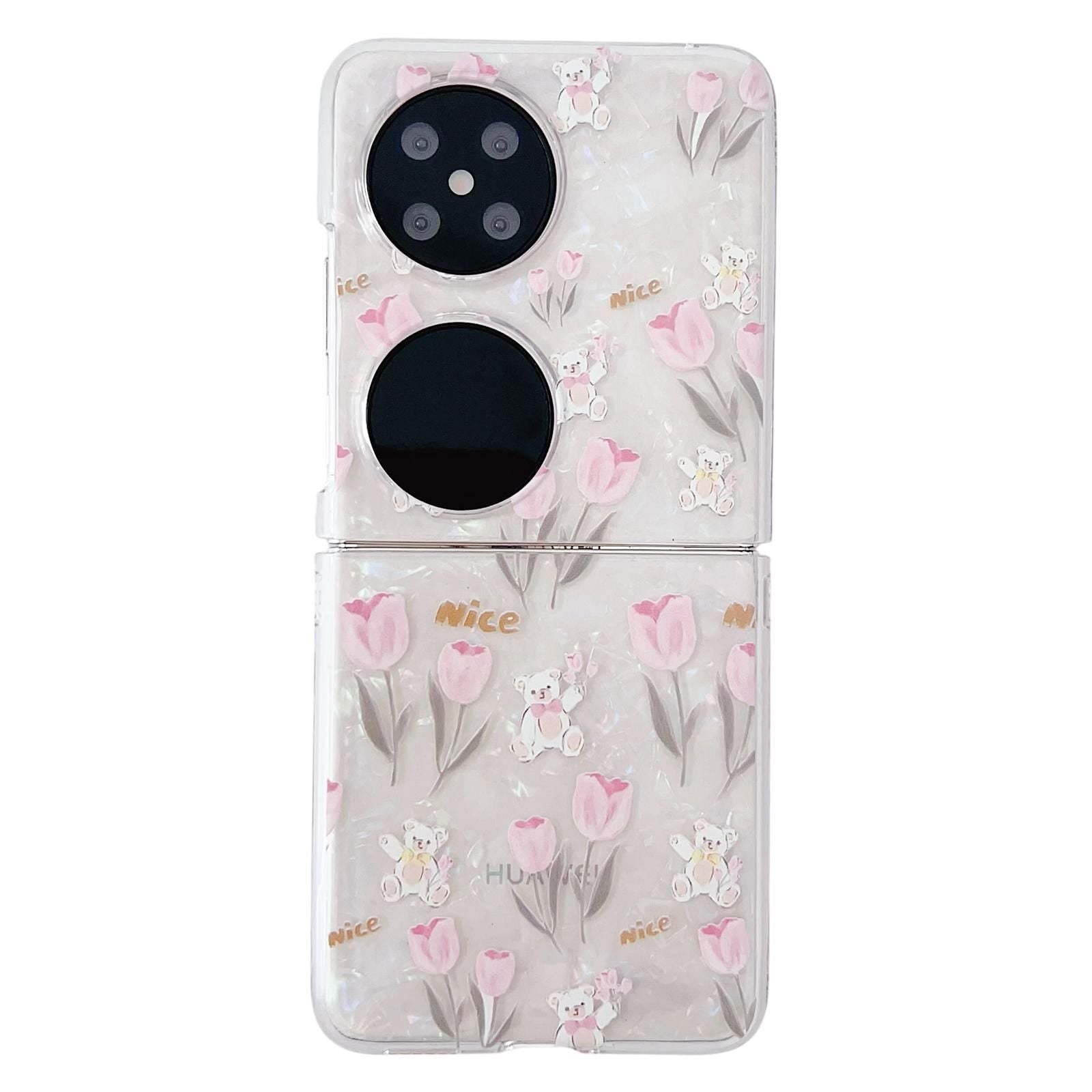Flower Pattern PC Case For Huawei P50 Pocket