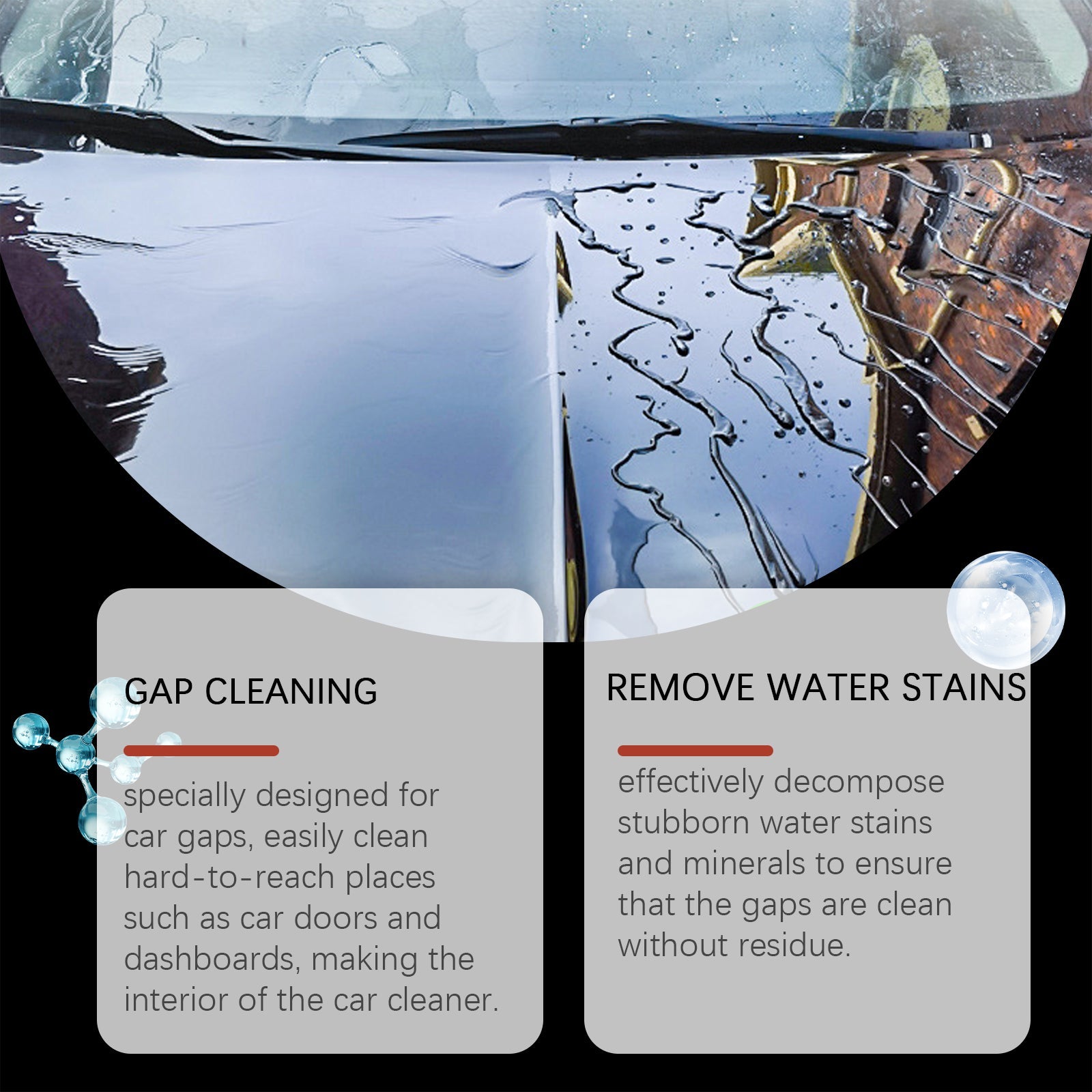 Car Water Stain Remover, Oil & Stain Cleaner, Easy Interior Gap Cleaning ,1set