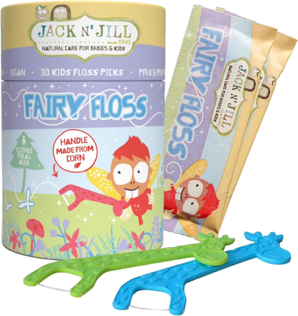 Fairy Floss Dental Flossers - 30 Pack