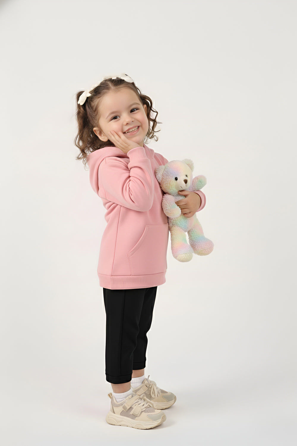 سترة أطفال كلاسيكية كبيرة الحجم من MULU - وردي