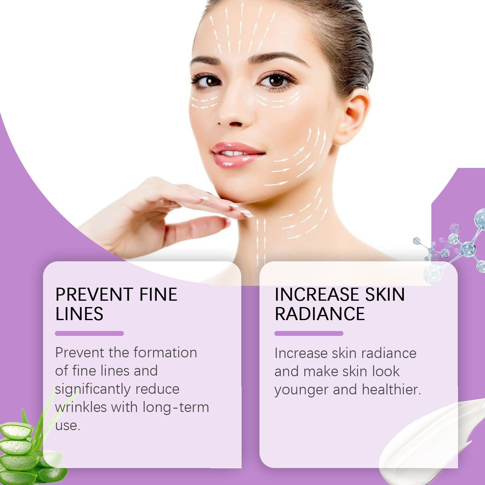 Facial Moisturizer, Hydrating, Replenishing, Anti-Aging, Lightens Fine Lines ,50g