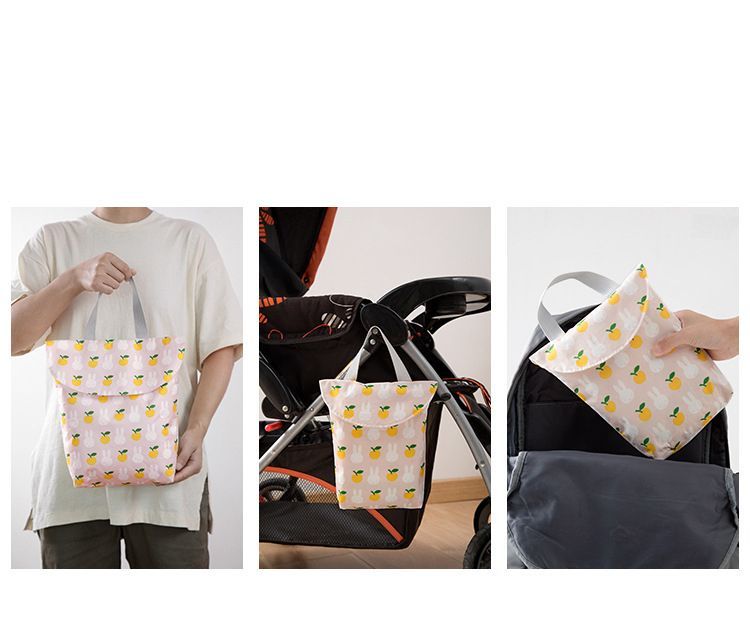 2Pcs Baby Diaper Bag Portable Waterproof Hanging Storage Pouch Tote For Outing