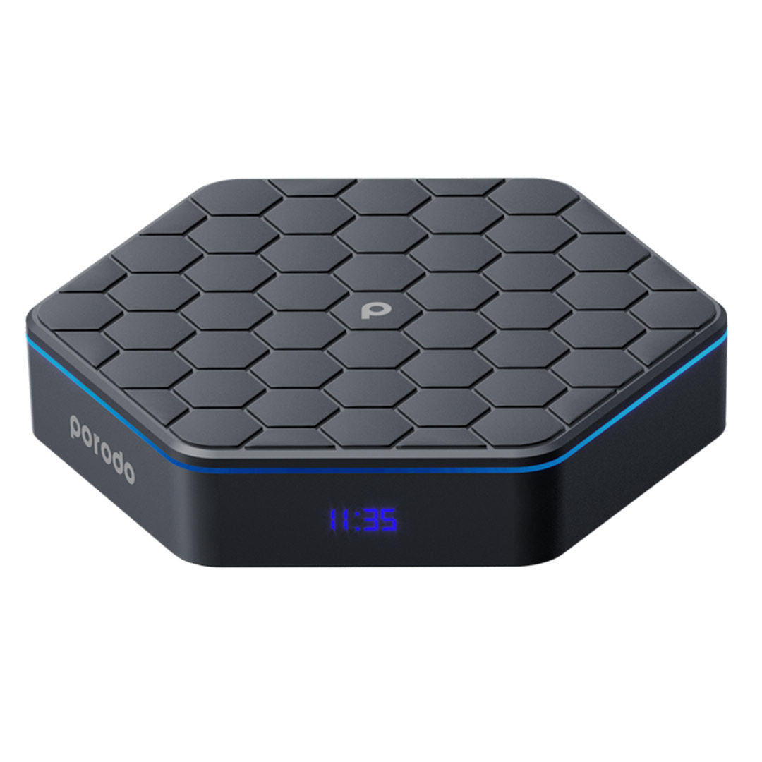 Porodo TV Box Ultra High-Speed Media Streaming, 2GB RAM, 16GB Storage, Black