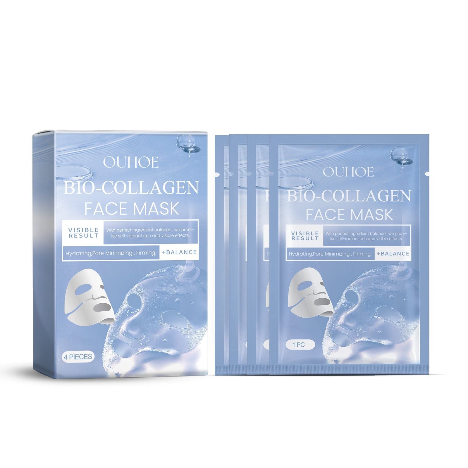 Collagen Mask Set for Firming Skin, Hydrating, Anti-Aging, Brightening ,4 pieces