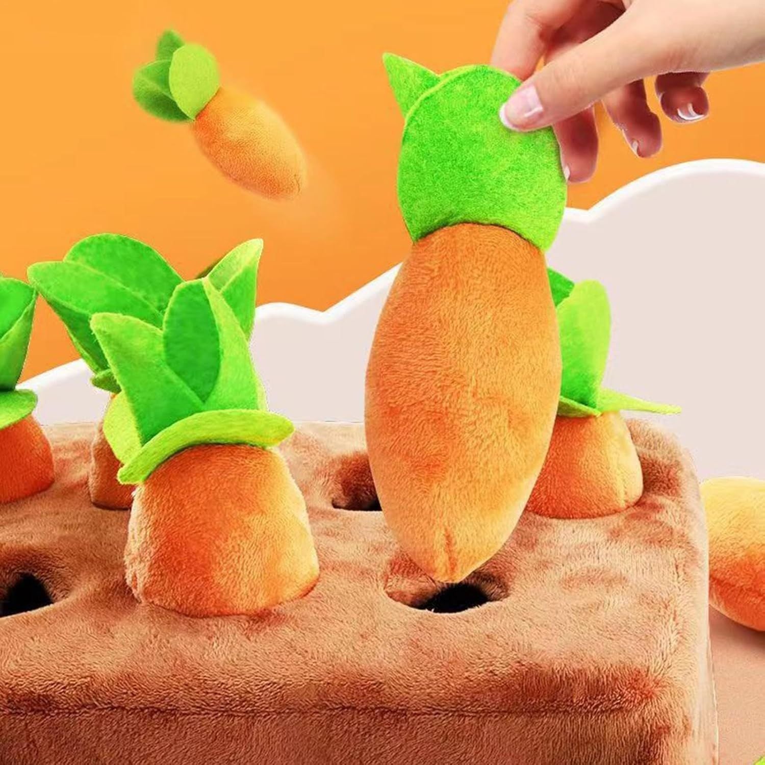 Interactive Plush Carrot Dog Toy Chew Resistant Toys Pet Educational Toys