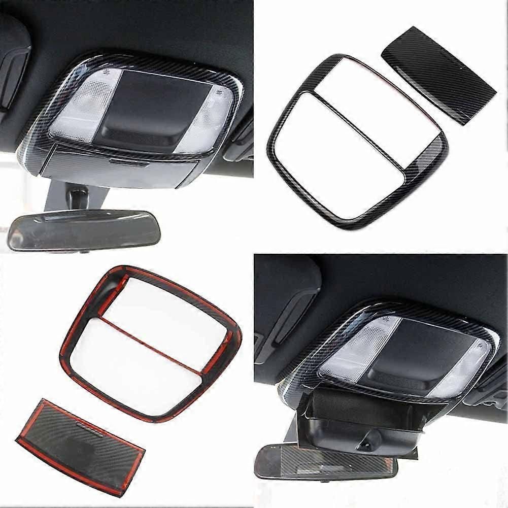 Carbon Fiber Roof Reading Light Lamp Cover Trim Kit for Dodge Charger 2011+/Chrysler 300 2015-2021