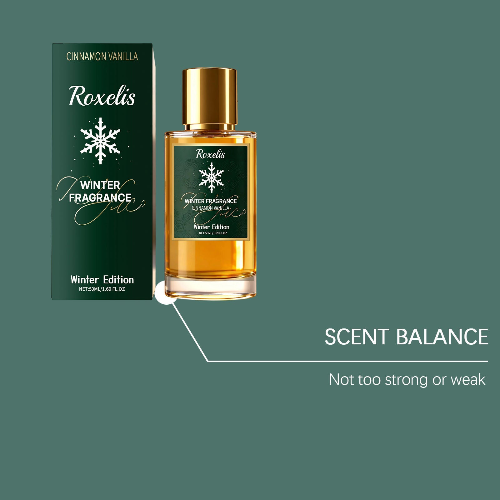 Cinnamon Vanilla Winter Body Care Fragrance, Long-Lasting, Elegant, Portable ,50ml