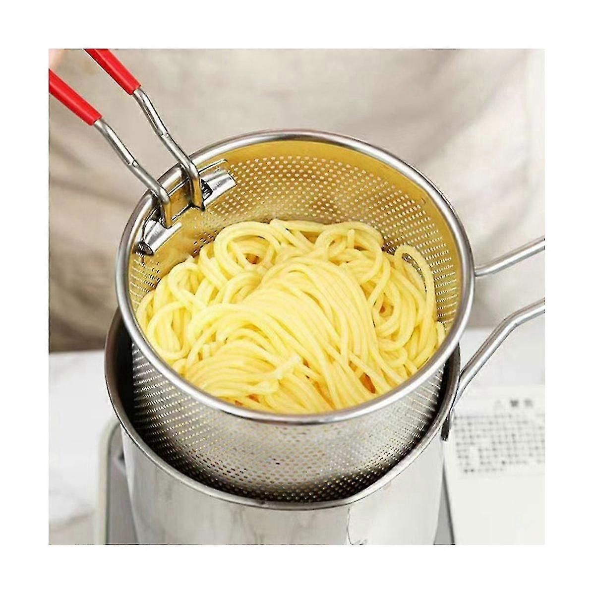 Stainless Steel Deep Frying Pot Tempura French Fries Fryer With Strainer Chicken Fried Pans Kitchen