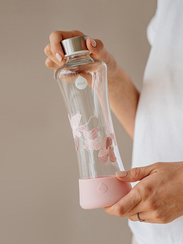 Magnolia glass bottle