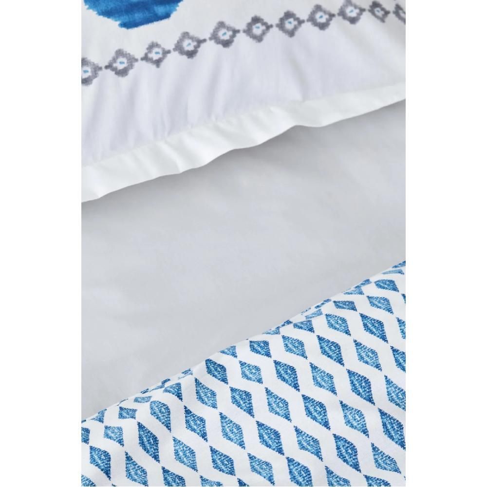 Karaca Home Neos Blue Cotton Double Duvet Cover Bedroom Bed Sheet Pillow Case
