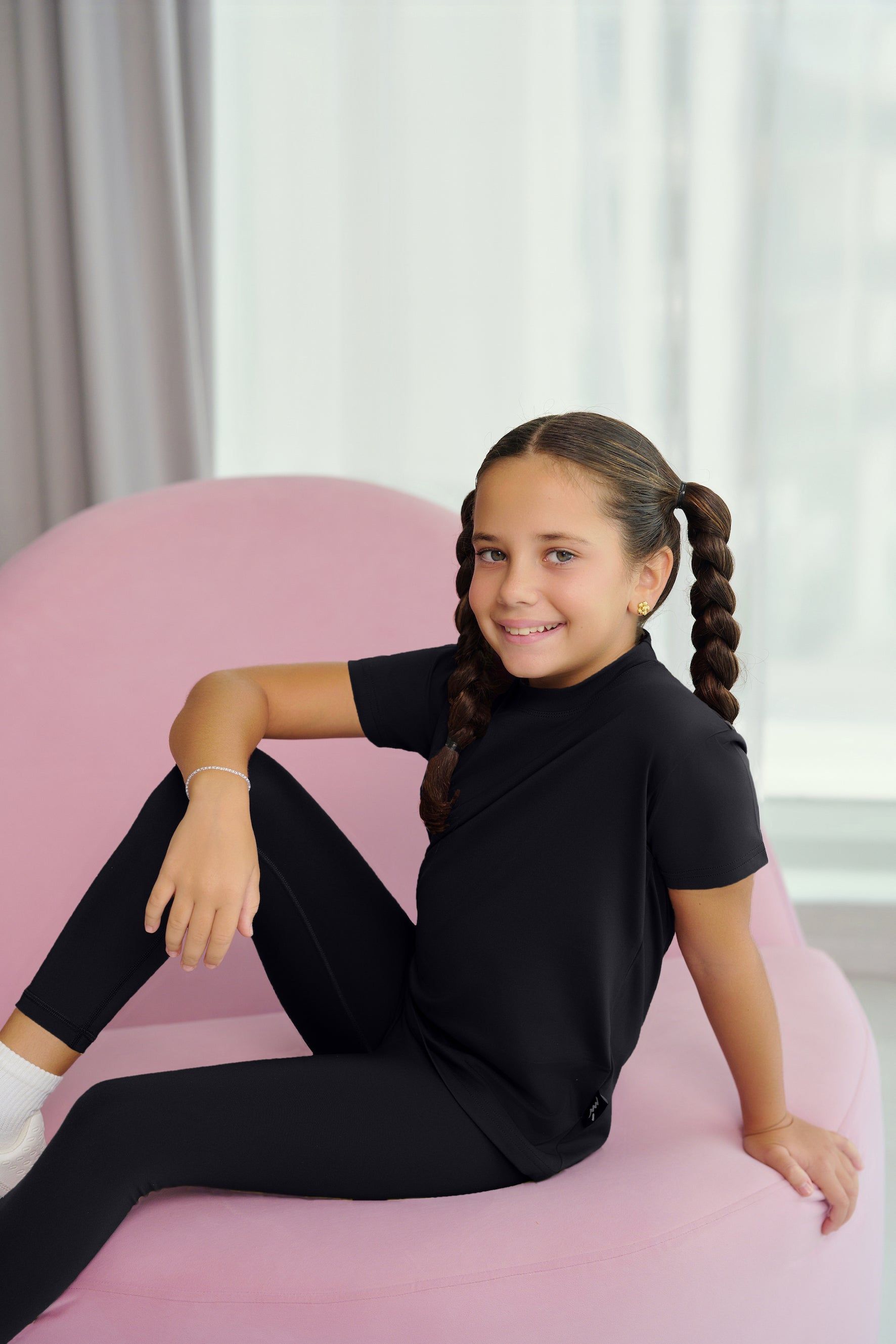 بنطال ضيق كلاسيكي للأطفال من MULU - أسود