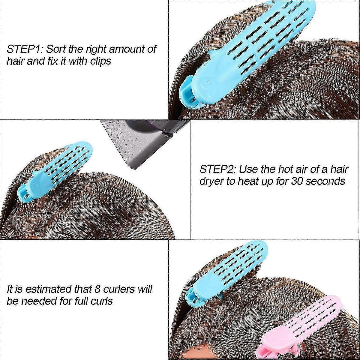 9pcs Hair Root Clips, Volumizing Self Grip Volume Hair Curler
