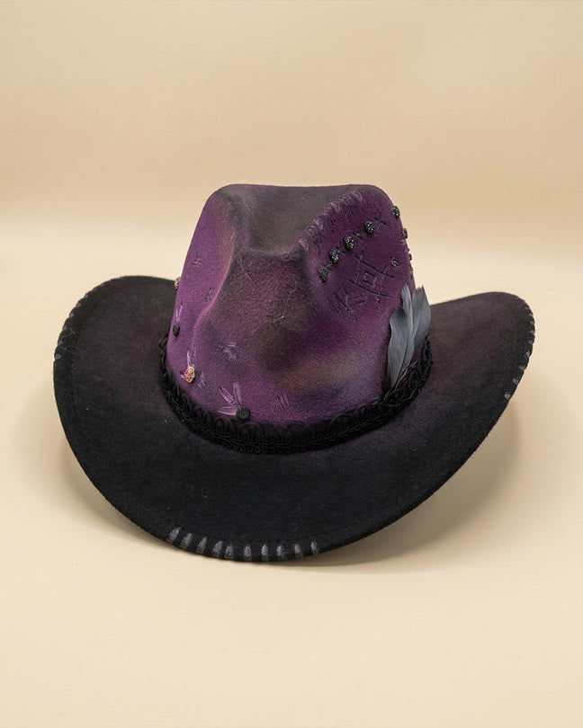 By Carmenzo Purple feather unisex hat