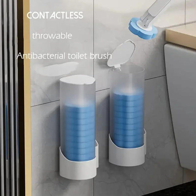 Disposable Toilet Brush Set with Replaceable Heads - Hygienic, Convenient Cleaning for Bathroom
