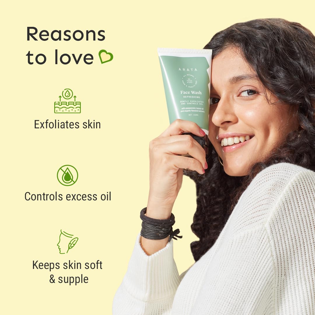 غسول الوجه المنعش الطبيعي من أراتا (150 مل)