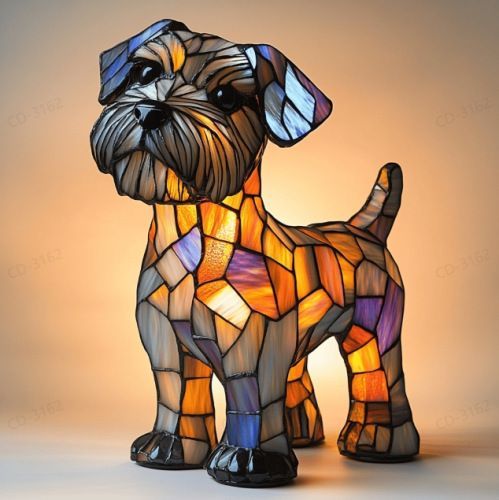 Boxer Dog LED Resin Table Lamp USB Night Light
