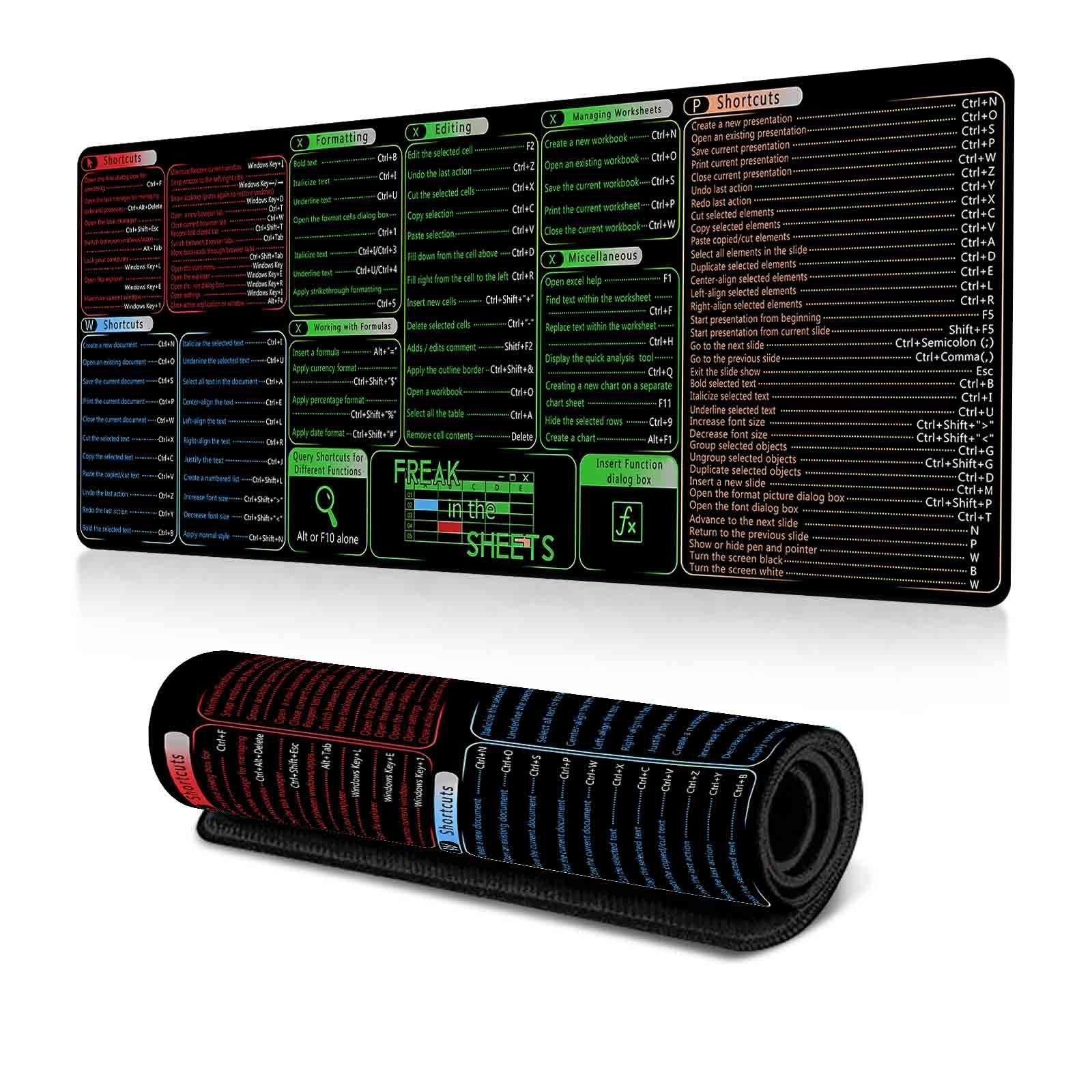 Keyboard Shortcut Desk Mat Mouse Pad 400x800x3mm