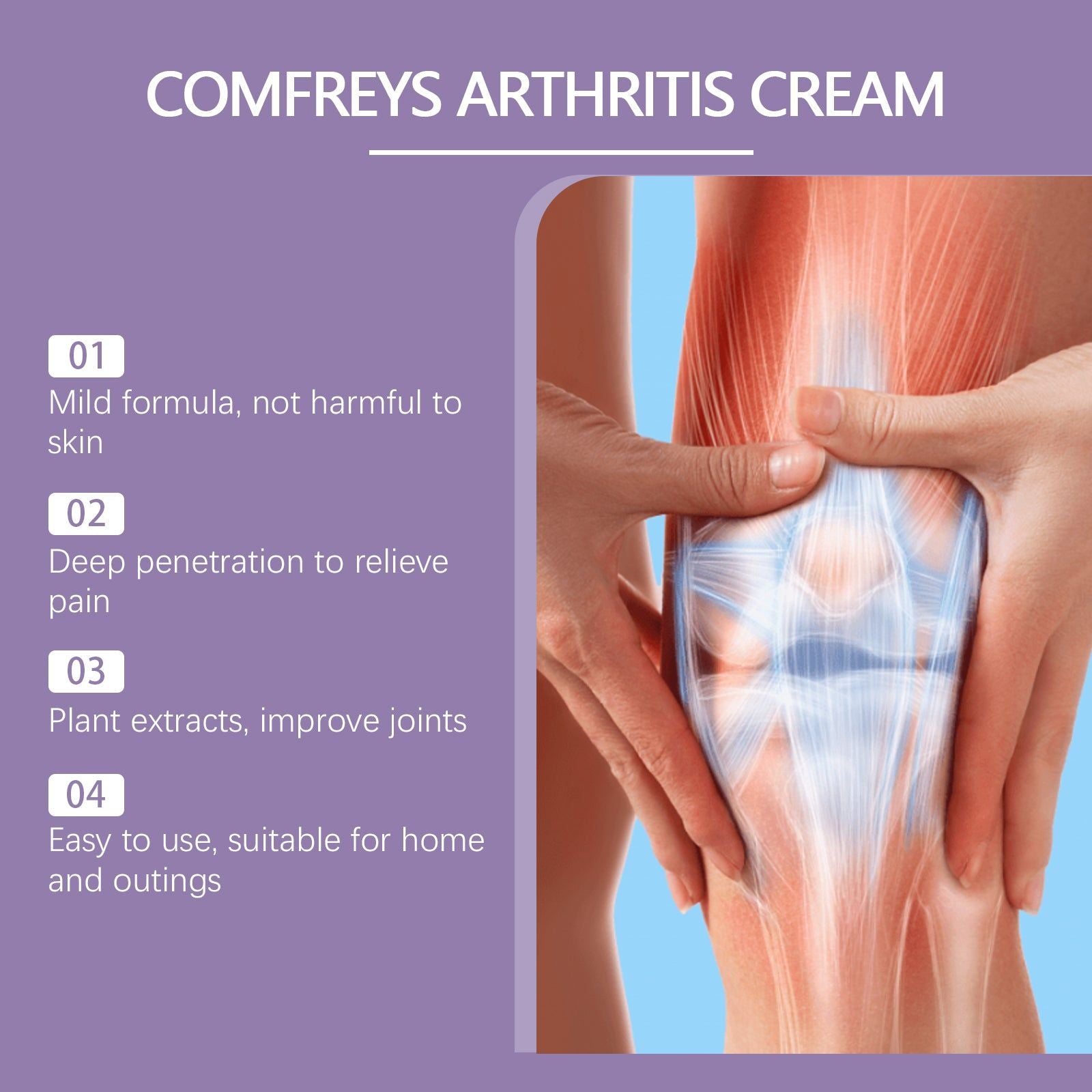 Comfrey Body Care Cream, Joint Pain Relief, Muscle Soreness, Flexibility ,50g