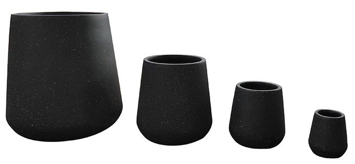 30x31cm Black Fiberclay Planter #KD-003