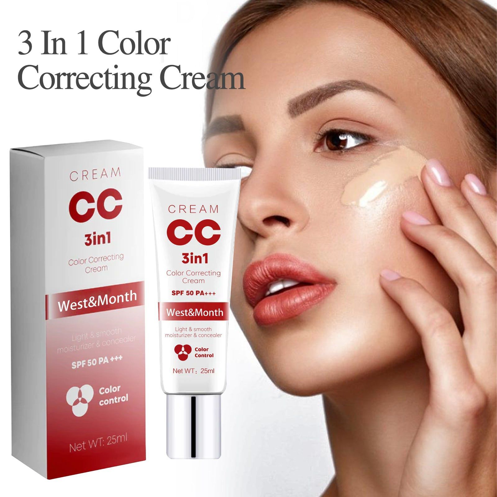 3 In 1 Color Correcting Cream, Reduce Dark Spots, Even Skin Tone, Moisturize ,25ml