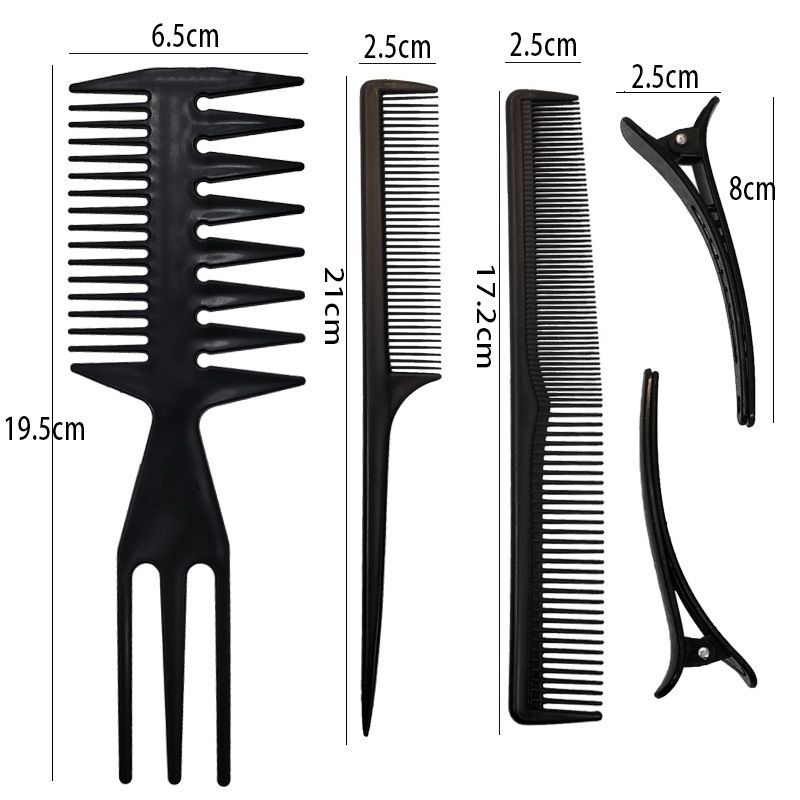 5Pcs Professional Hair Comb Set with Clips