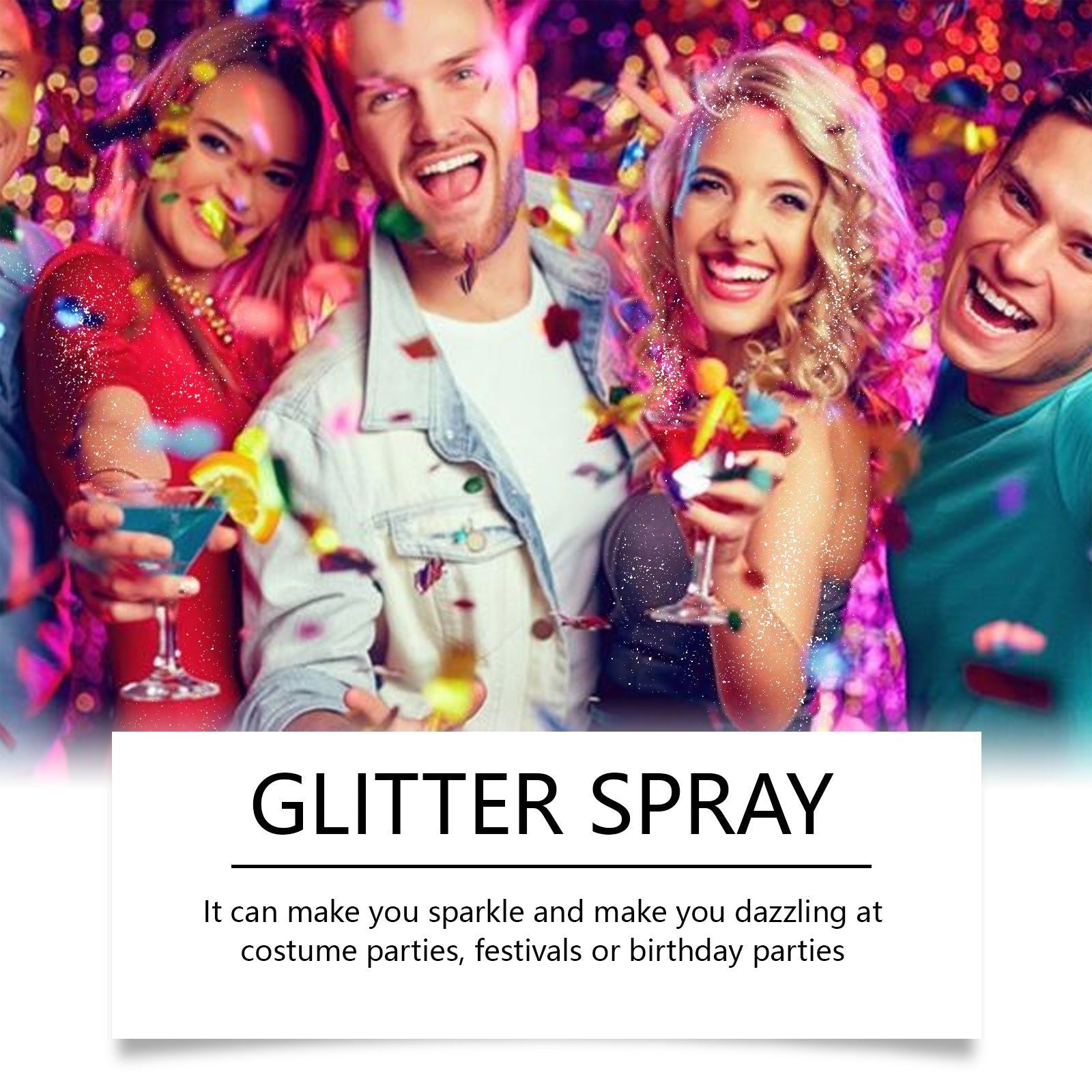 Body Highlight Glitter Spray, Sparkly Shimmer for Festivals, Parties, and Events ,100ml