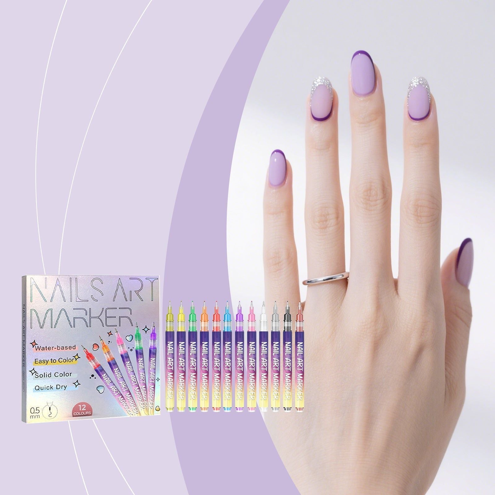 Create Stunning Nail Art with Easy-to-Use Multi-Color Nail Art Painting Pen, Perfect for DIY Manicure and Trendy Designs ,12pcs