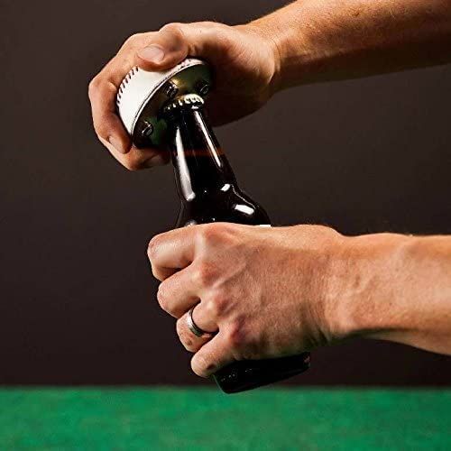 Baseball Bottle Opener Beer Corkscrew Stainless Steel Magnetic Bottle Cap Catcher