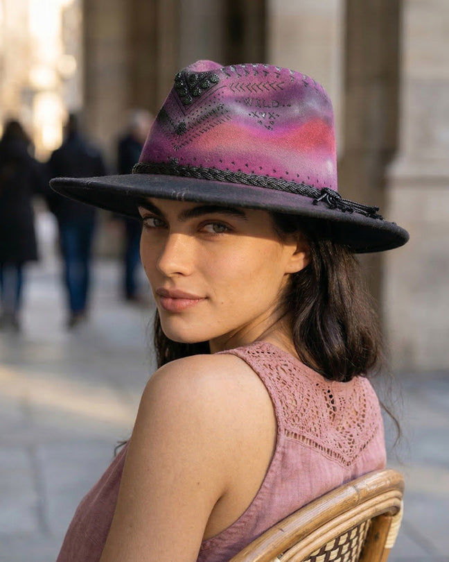 By Carmenzo wild purple dunes hat