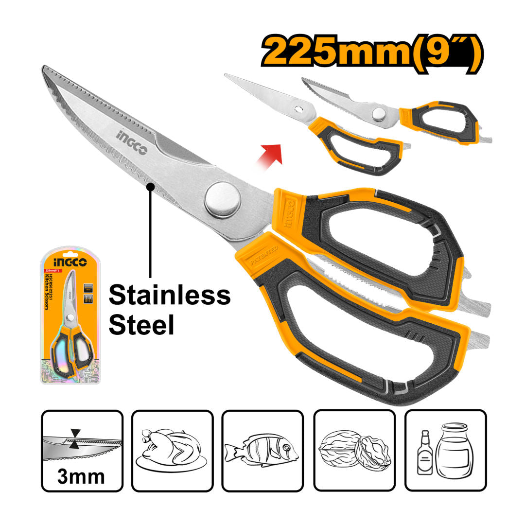 INGCO-Kitchen Scissors 225mm Multi-Function