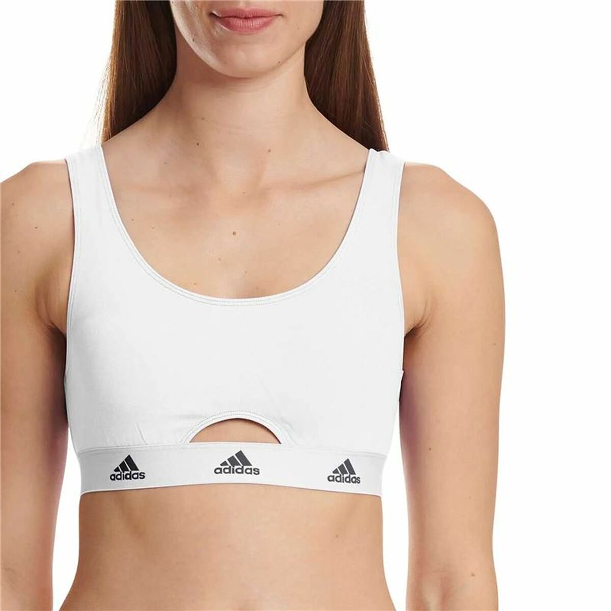 Sports Bra Adidas Active Comfort Cotton White