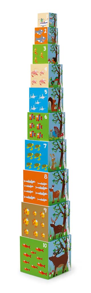 Animals Of The World 10 Pcs Stacking Tower - Jumbo