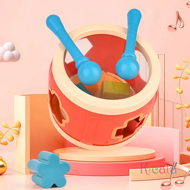 Kids Drum Toy Clapping Drum Music toy Educational Shape Matching Toy Musical Instrument