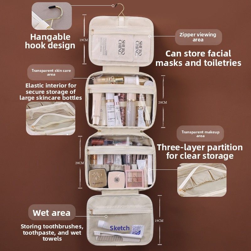Large PU Travel Cosmetic Organizer