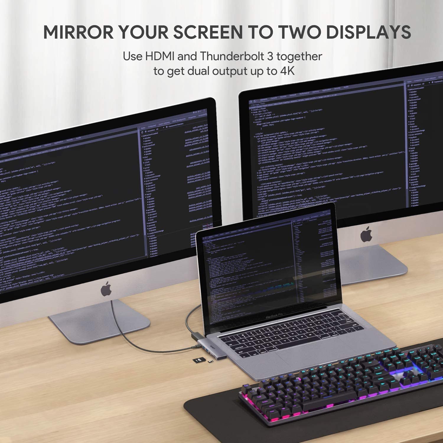 Aukey CB-C76 Thunderbolt 3 40Gbps 7 in 1 USB C Hub