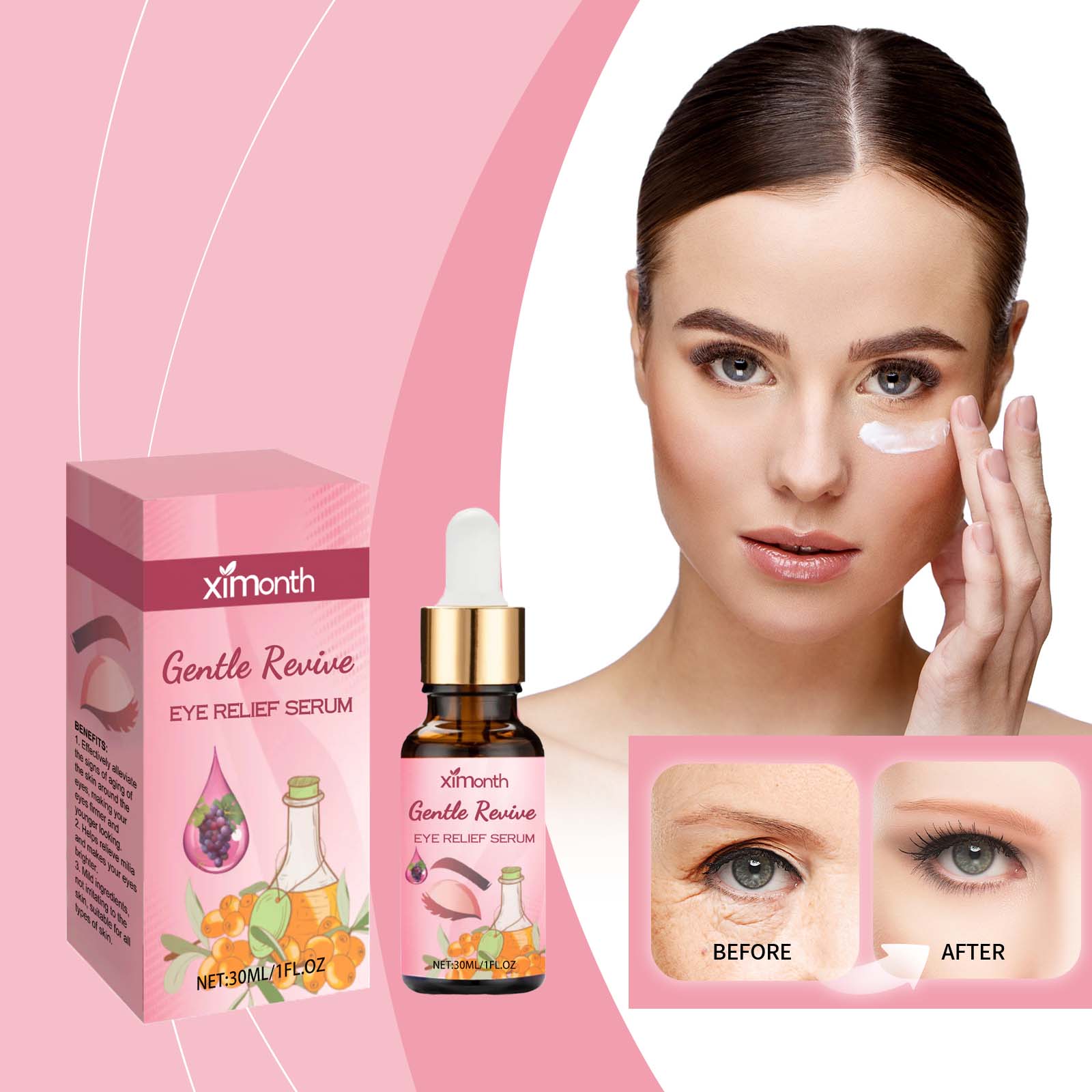 Eye Care Essence, Hydrating, Anti-Aging, Brightening, Fine Line Repair ,30ml