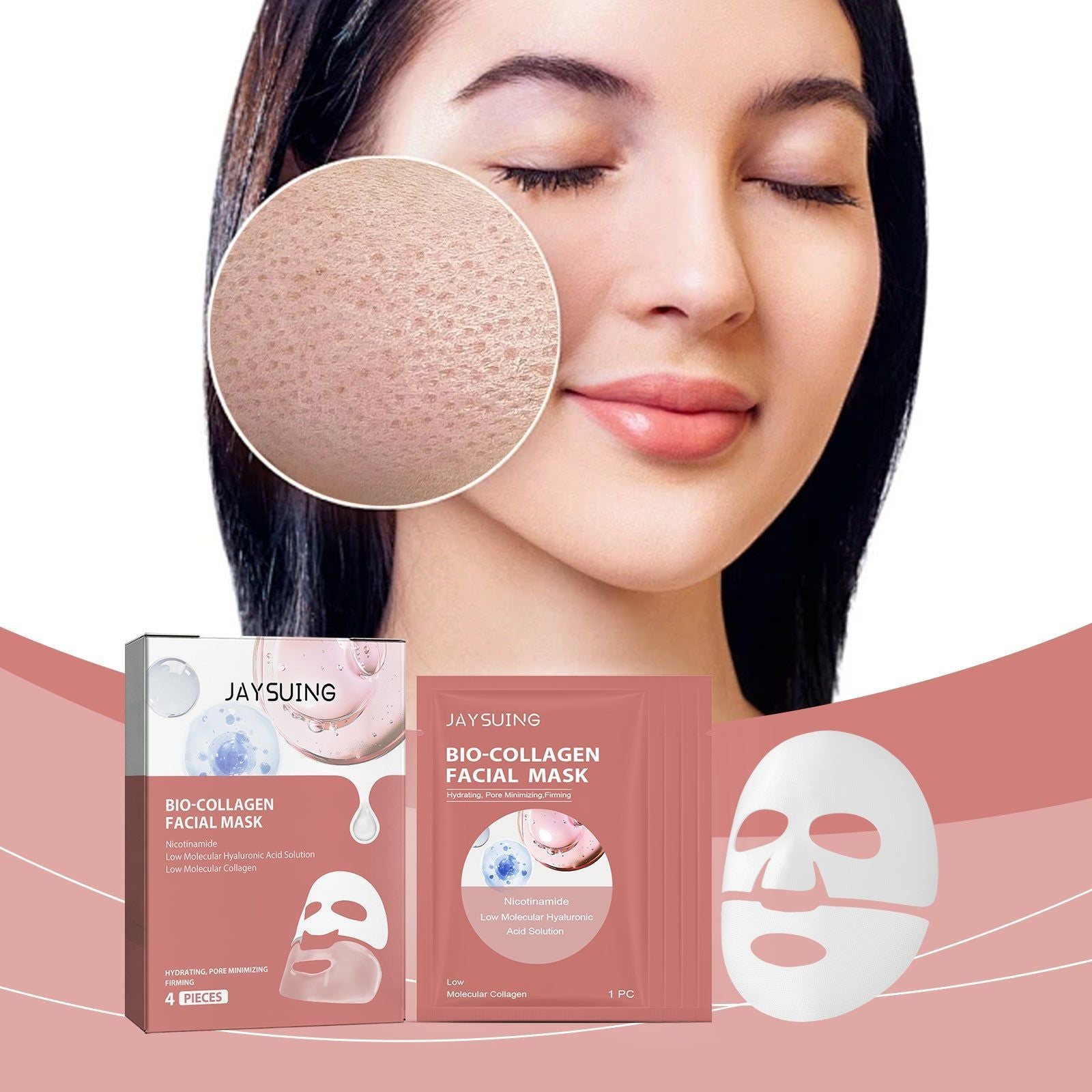 Collagen Mask, Moisturizing Brightening, Skin Elasticity, Fine Lines ,4pieces
