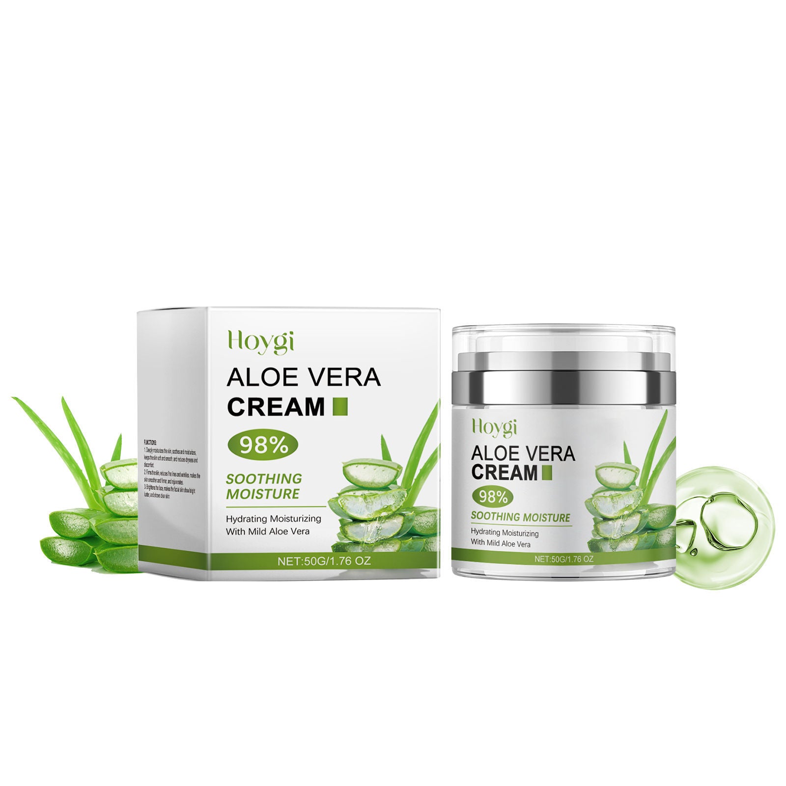 Aloe Vera Facial Care Moisturizer, Brightening, Hydrating, Gentle Daily Skin Care ,50g