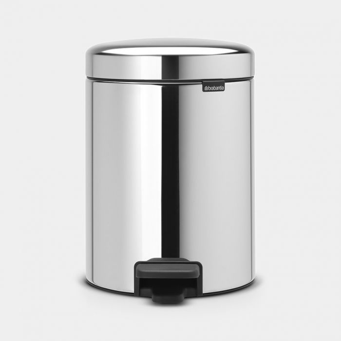 Brabantia 112621 Pedal Bin,5L,Plastic Bkt Brilliant Steel