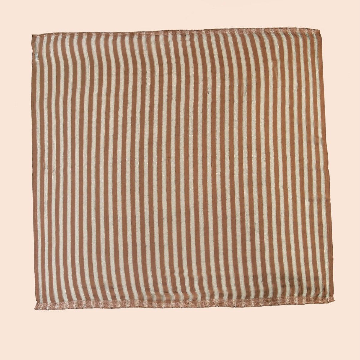 Brown Jacquard Square Hijab Scarf for Women 95x95cm