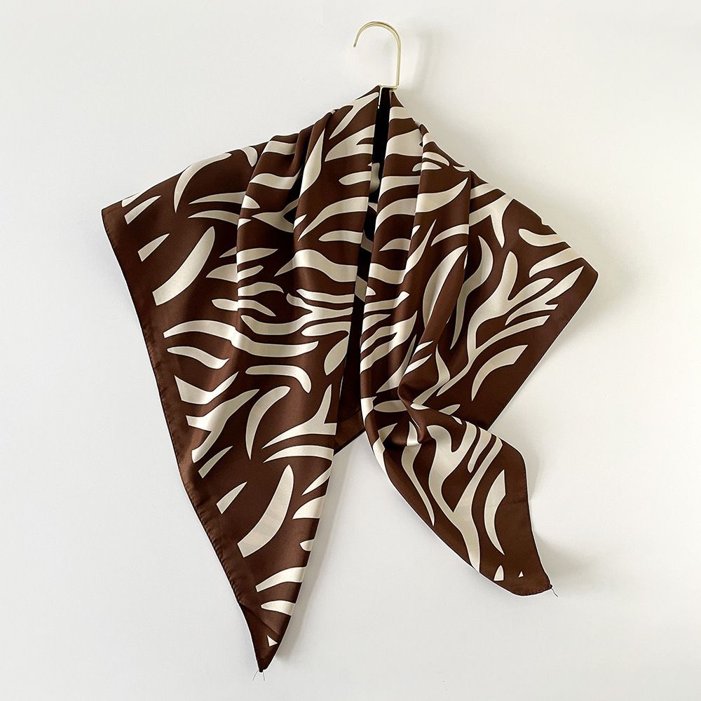 4Pcs Animal Print Satin Silk Square Scarf Set for Women 90cm