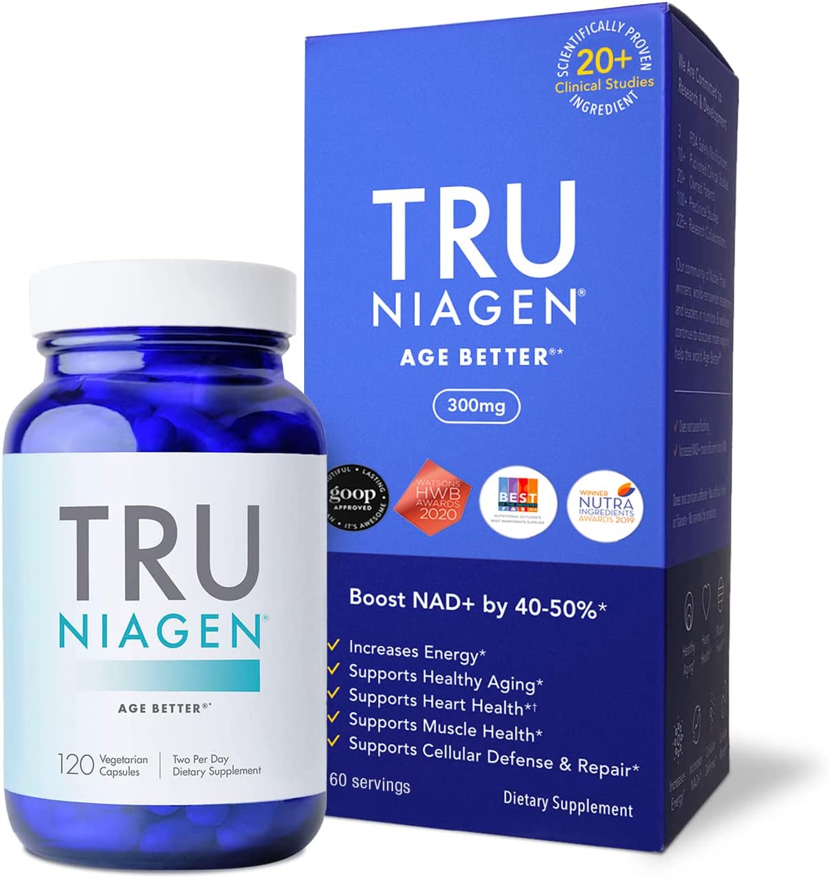 TRU NIAGEN 120capsules/150mg - Advanced NAD+ Booster | Nicotinamide Riboside NR | Increases Energy & Promotes Anti Aging