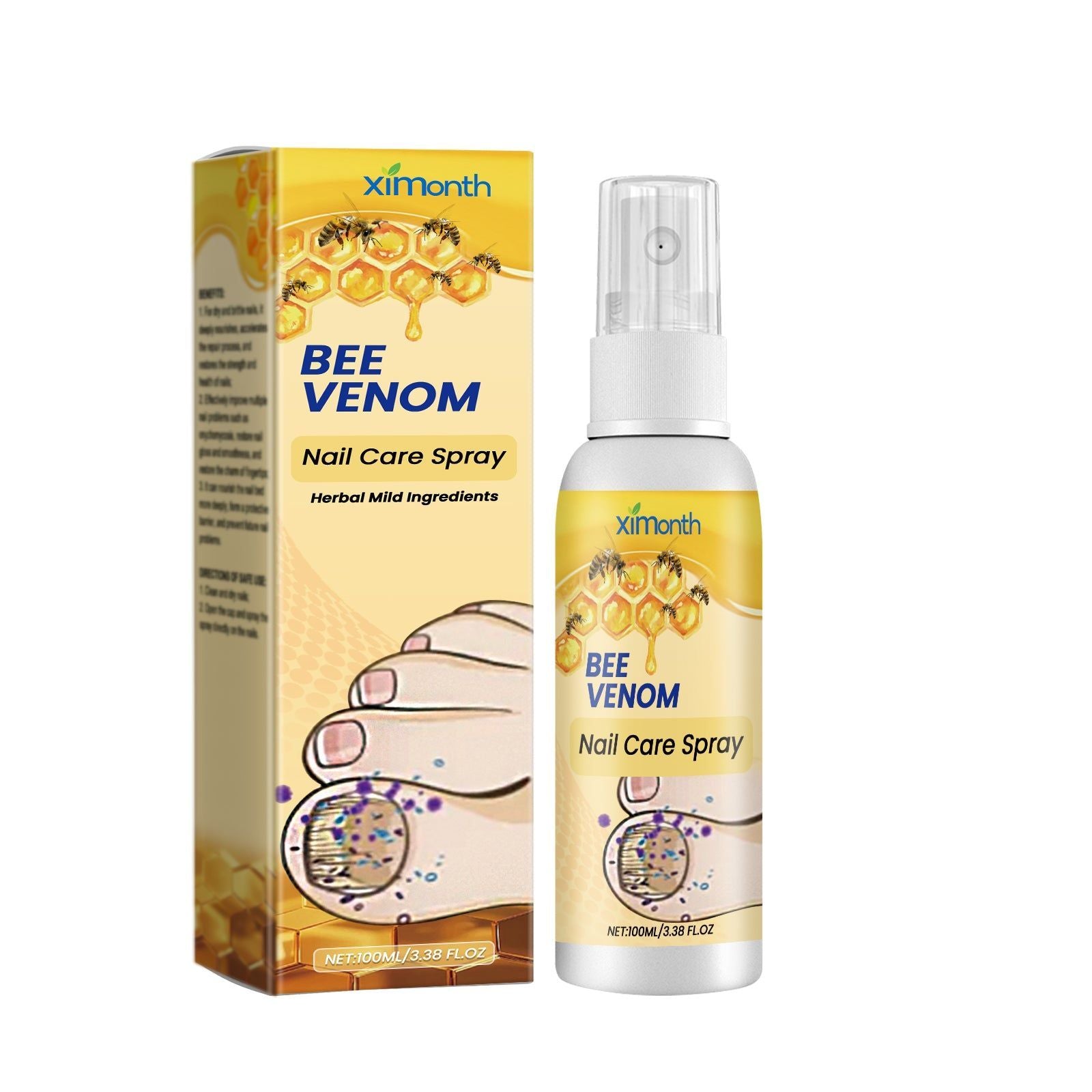 Bee Venom Nail Spray, Nourishing Foot & Nail Care, Deep Moisturizer, Repair Dry Skin ,100ml