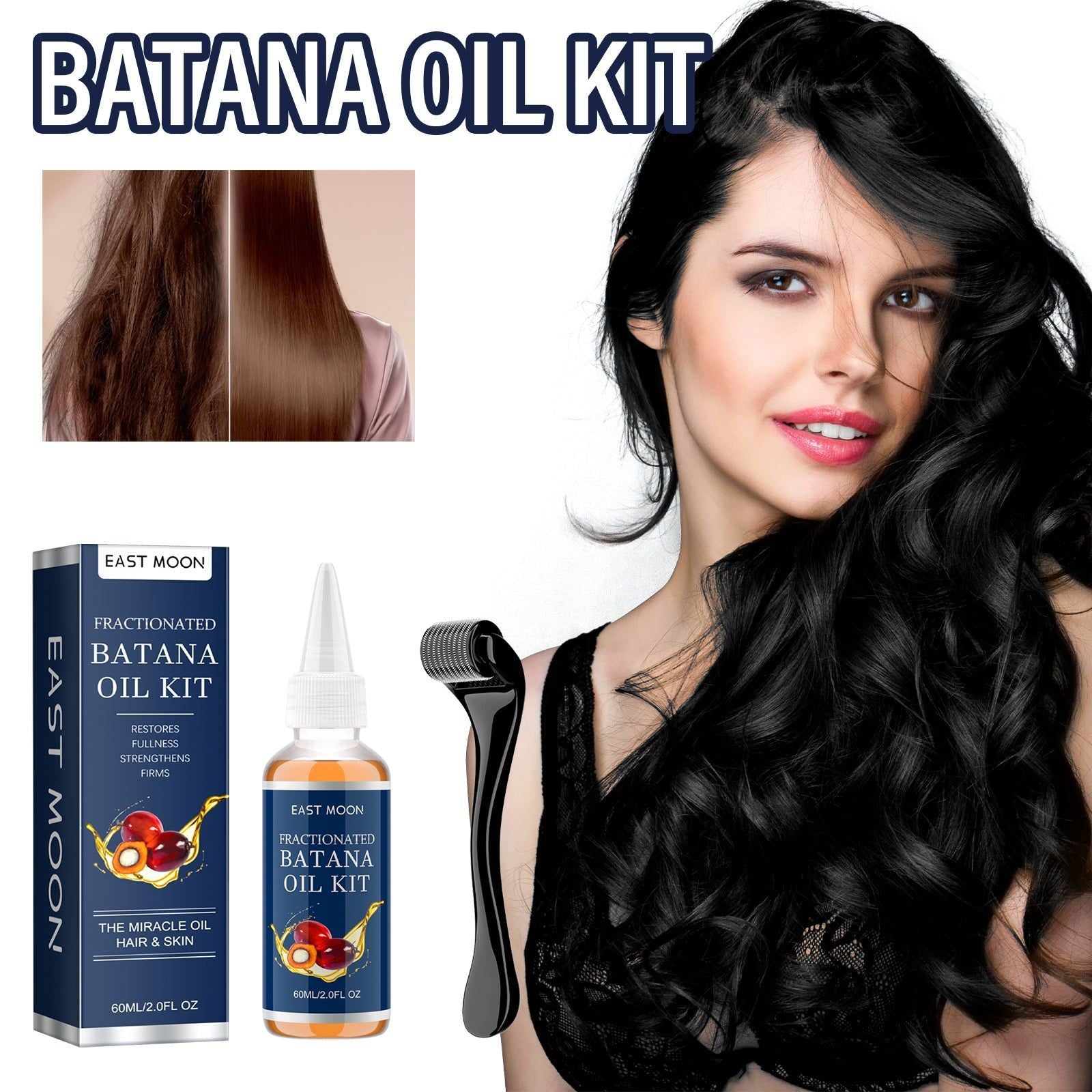 Batana Oil Kit for Smooth, Strong, and Shiny Hair, Hair Repair Essential ,1set