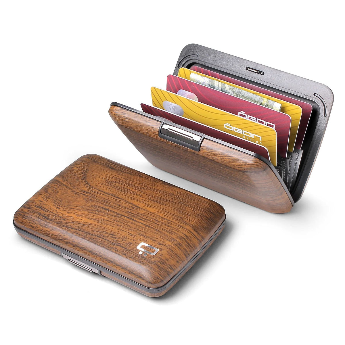 Ogon Oslo Aluminum Wallet Small Case Card Holder V2, Sequoia Effect